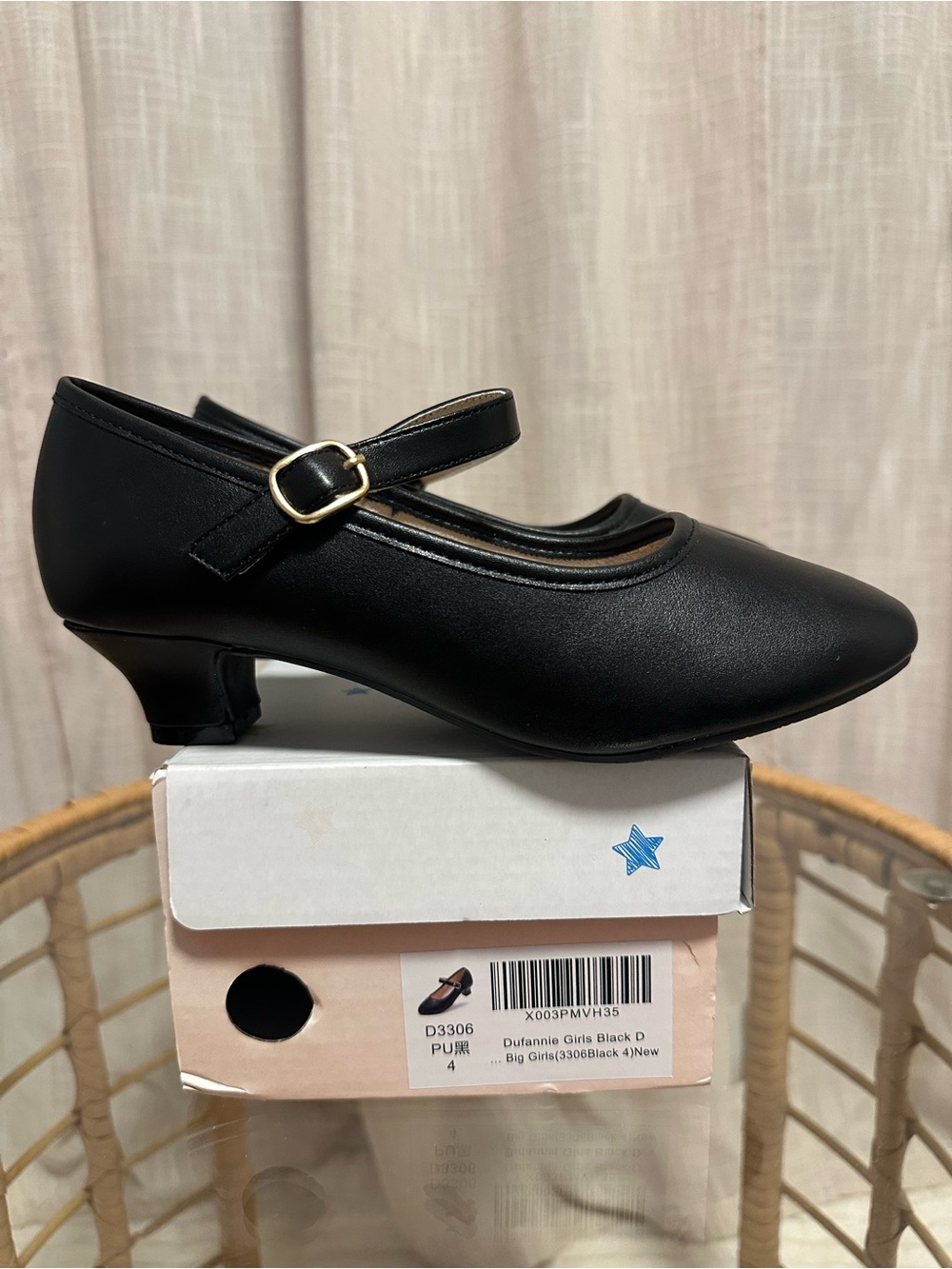 Dufannie Girls Dress Shoes Low Heels Princess Flats Mary Jane’s